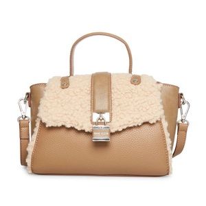 Anne Klein Mixed Media Mini Sherpa Satchel